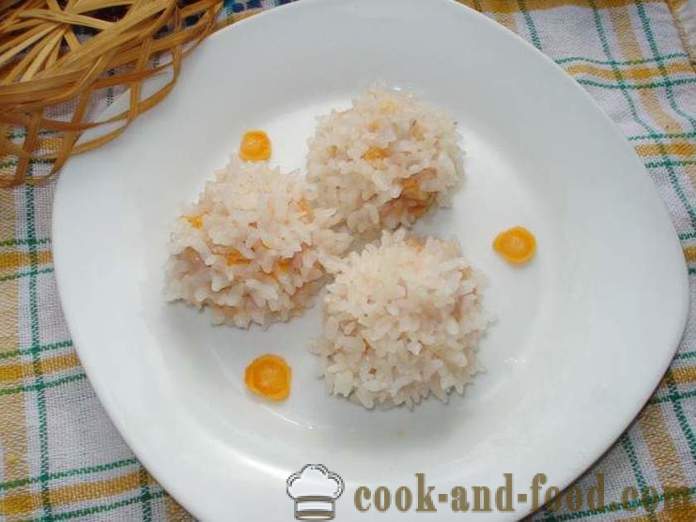 Prehrambene mesne okruglice za par - kako kuhati mesne okruglice s rižom i mljeveno meso u multivarka korak po korak recept fotografijama