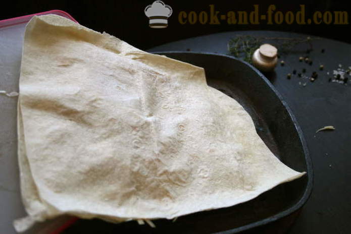 Omotnice punjena pita kruh na roštilju za piknik - kako kuhati ukusna pogačicu punjena kuće, korak po korak recept fotografijama