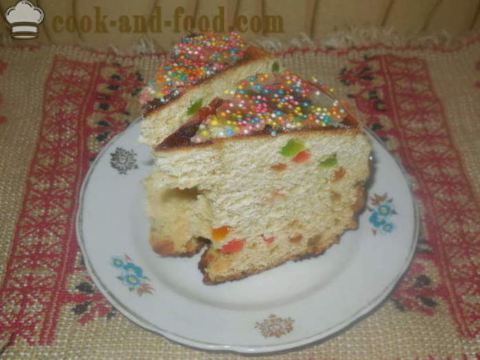 Jednostavno multivarka Uskrs torta s vrhnjem i rastopljeni mlijeko - kako ispeći jedan kolač u multivarka, korak po korak kolač jednostavan recept i fotografiju