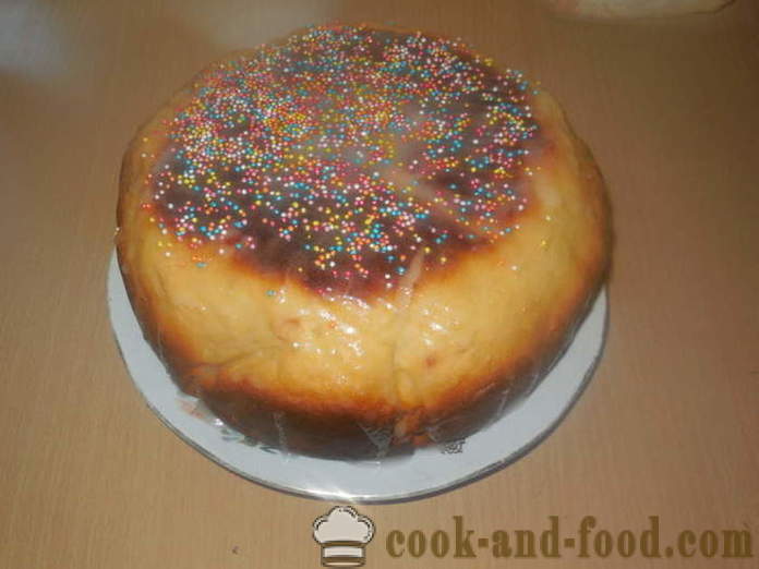 Jednostavno multivarka Uskrs torta s vrhnjem i rastopljeni mlijeko - kako ispeći jedan kolač u multivarka, korak po korak kolač jednostavan recept i fotografiju