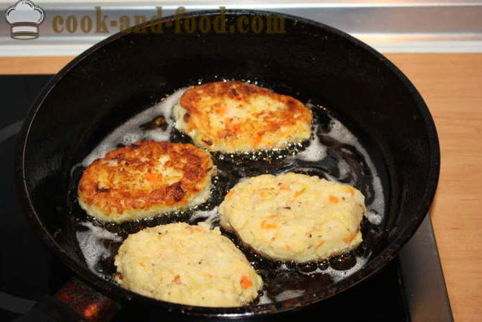 Krumpir pljeskavice s lukom i mrkvom - kako kuhati krumpir pljeskavice kuhani krumpir, s korak po korak recept fotografijama