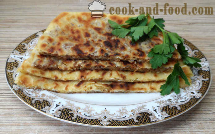 Gozleme Turski kruh s mesom ili sirom, zelje i krumpir - Kako kuhati tursku kruha, korak po korak recept fotografijama