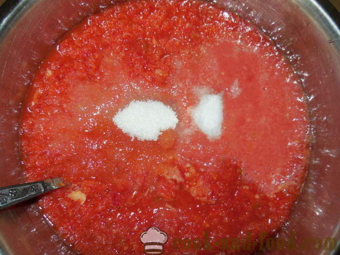 Adjika ukusna rajčica, zvono i vruće paprike bez kuhanja - kako kuhati adjika papar i rajčice