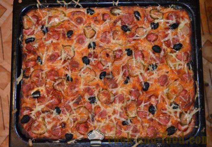 Vanjski pita pizza - kako kuhati pizza-pie, korak po korak recept fotografijama