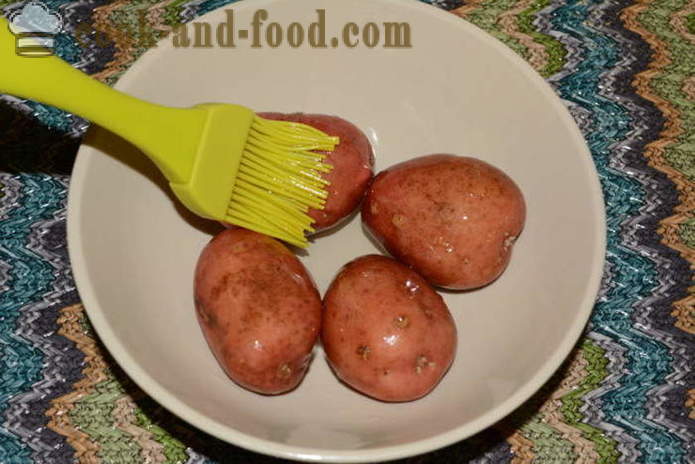 Brzo pečeni krumpir u mikrovalnoj pećnici - koliko ukusni pečeni krumpir u mikrovalnoj pećnici u koži, s korak po korak recept fotografijama