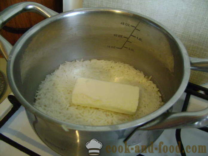 Ukusna mrvi riža ukrasi - kako kuhati svjež riže ukrasi na kineskom, korak po korak recept fotografijama