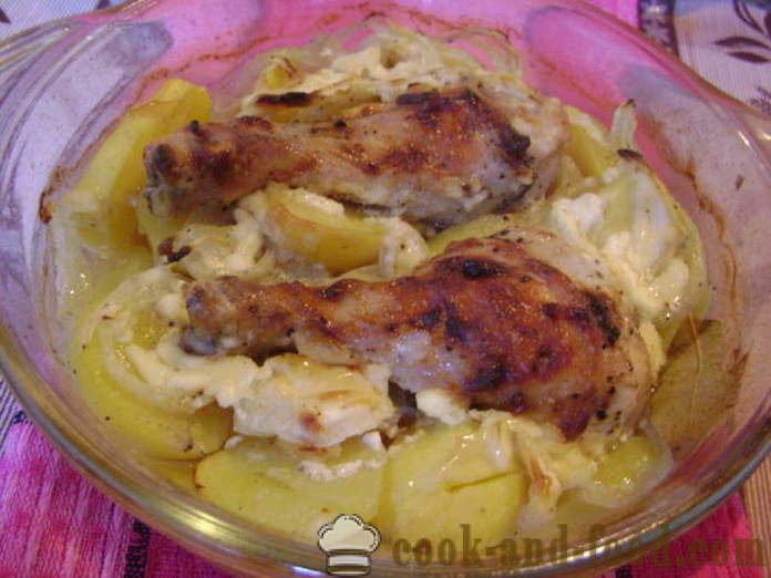 Pileći bataka sa krumpirom u pećnici - kako kuhati ukusna piletina batak s krumpirom, korak po korak recept fotografijama