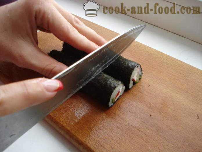 Sushi sa rakovima štapovima i krastavca - Kako napraviti sushi s rakovima štapovima kod kuće, korak po korak recept fotografijama