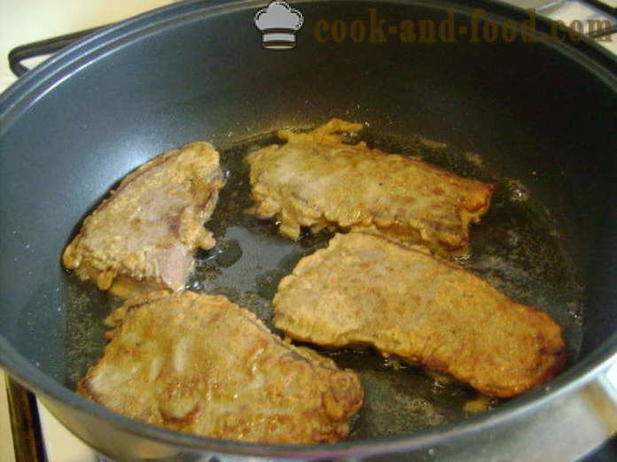 Meka goveđa jetra pržena - kako kuhati pržena goveđa jetra je mekan, s korak po korak recept fotografijama