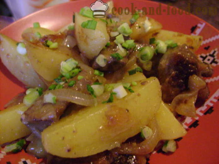 Jetra s krumpirom u tavi - Kako kuhati goveđu jetru s krumpirom, korak po korak recept fotografijama