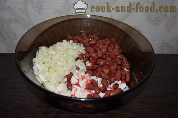 Jednostavna salata od crvenog graha s rajčicama - kako pripremiti salatu s crvenim grahom, korak po korak recept fotografijama