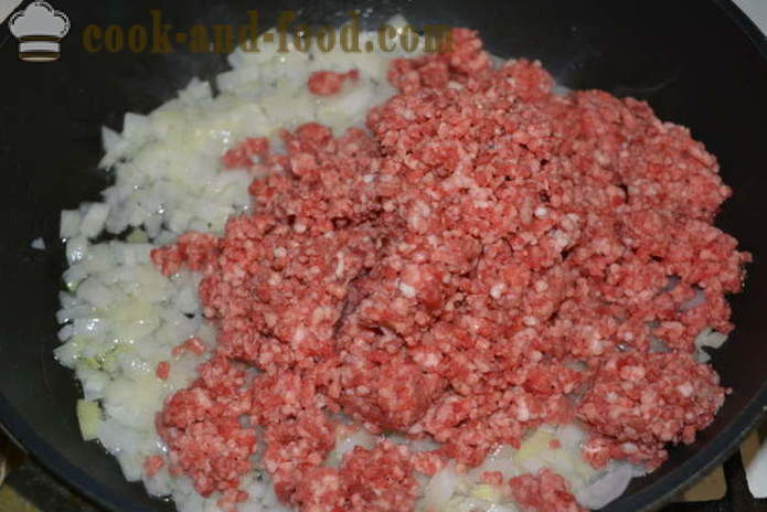 Makaroni lonac sa mljevenim mesom i bešamel umakom - Kako kuhati tjesteninu lonac u pećnicu, s korak po korak recept fotografijama