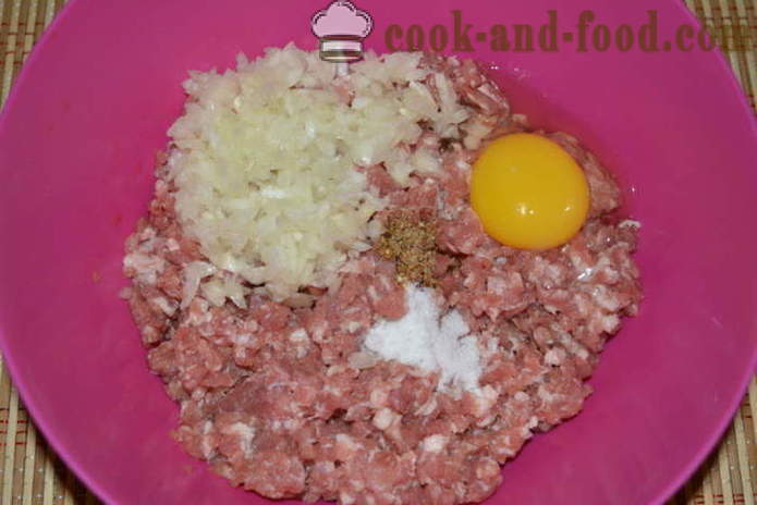 Meso gnijezdo od mljevenog mesa punjena - kako kuhati meso gnijezdo mljevenog mesa u pećnici, s korak po korak recept fotografijama