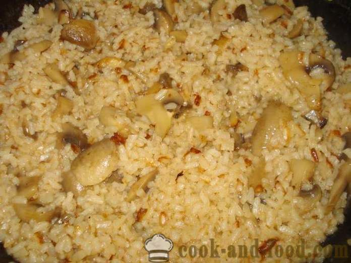 Gljiva rižoto s gljivama - kako kuhati rižoto kod kuće, korak po korak recept fotografijama