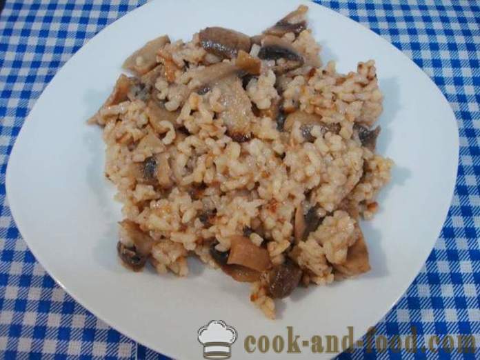 Gljiva rižoto s gljivama - kako kuhati rižoto kod kuće, korak po korak recept fotografijama