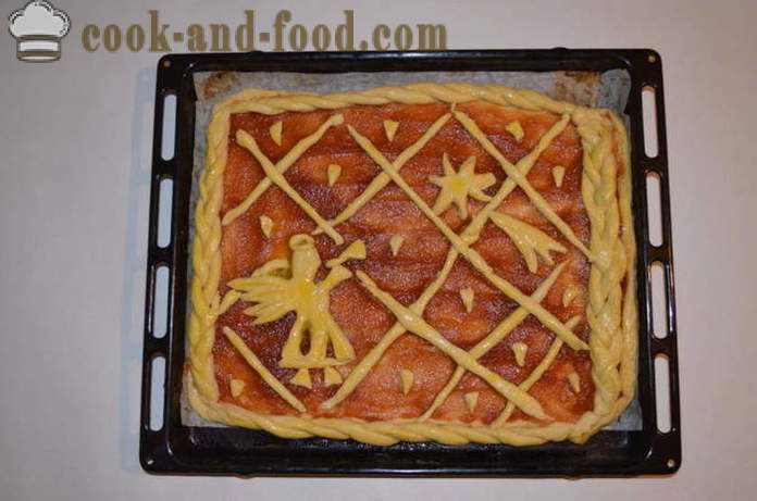 Ukusna Božićni kolač s marmeladom od jabuka u pećnici - kako se pripremiti za Božić kolač s marmeladom, s korak po korak recept fotografijama