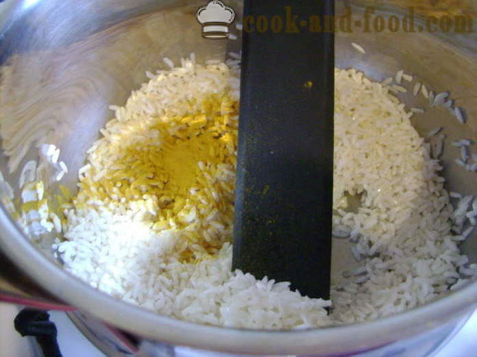 Kuhana riža sa kurkuma - kako kuhati rižu s kurkuma, korak po korak recept fotografijama