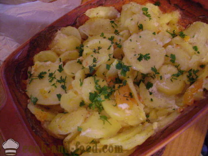 Pečeni krumpir s bundevom i krem ​​- Kako kuhati krumpir s bundevom u pećnici, s korak po korak recept fotografijama