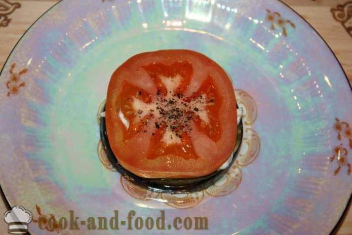 Hladno predjelo od patlidžana s rajčicom i mozzarellom - Kako kuhati predjelo od patlidžana na svečanom stolu, korak po korak recept fotografijama
