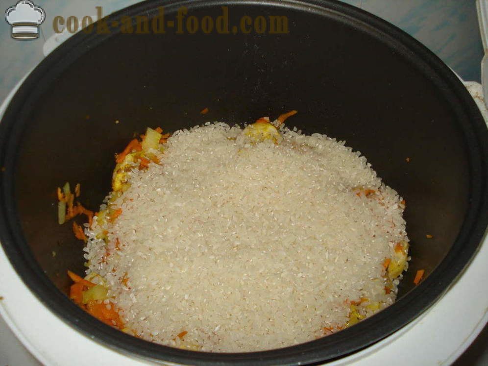 Pilav sa piletinom u multivarka - kako kuhati rižoto s piletinom u multivarka, korak po korak recept fotografijama