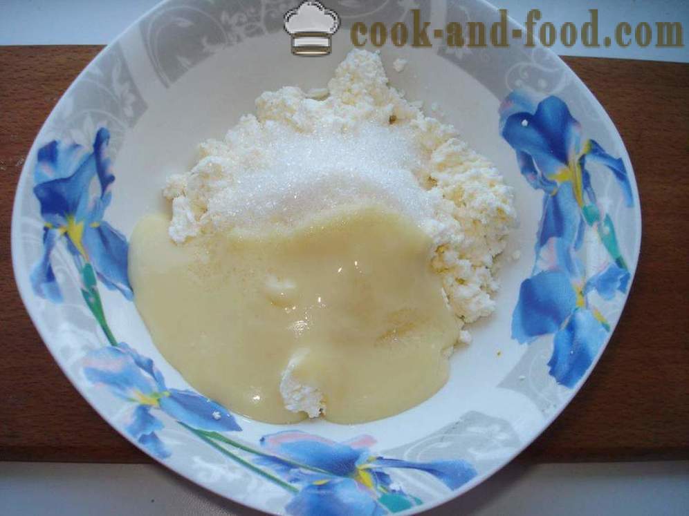 Curd desert s želatine i banana bez pečenja - Kako kuhati sira desert sa želatinom, korak po korak recept fotografijama