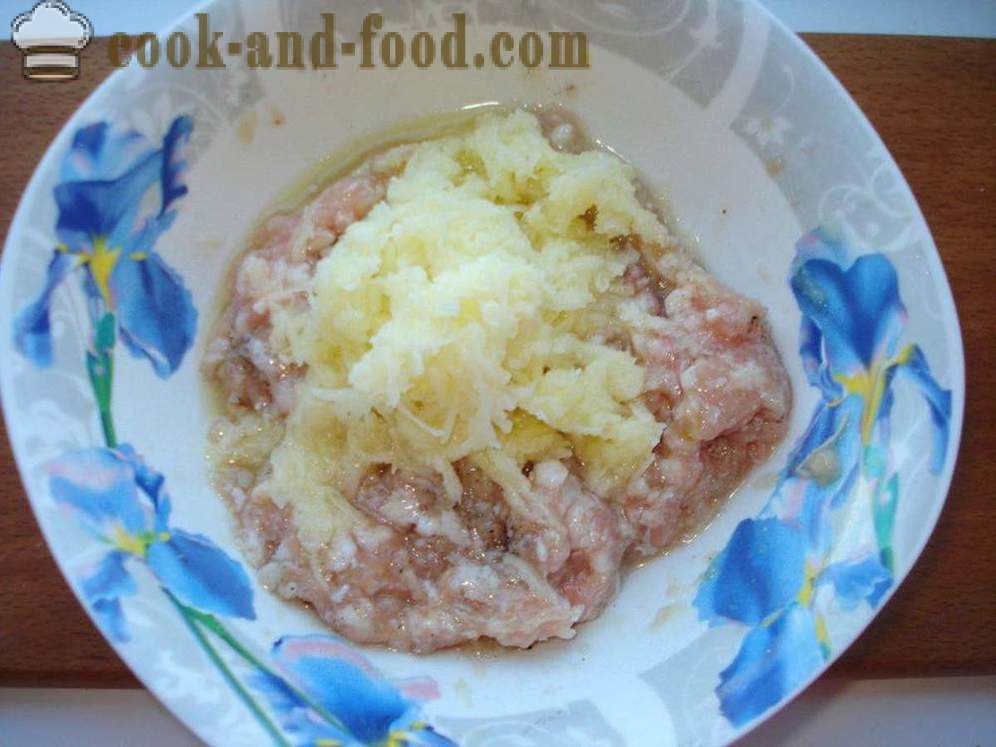 Naljepnice lisnato tijesto s krumpirom i mesom - kako kuhati naljepnice lisnato tijesto u pećnici, s korak po korak recept fotografijama