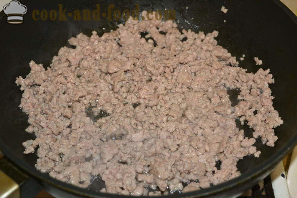Pirjani kupus s mljevenim mesom na skovorode- kako kuhati ukusna gulaš od kupusa s mljevenim mesom, korak po korak recept fotografijama