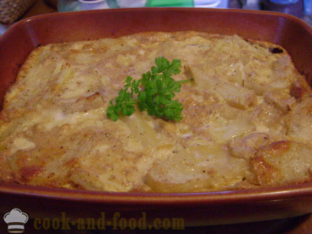 Krumpir pečen u umaku od vrhnja - i ukusni pečeni krumpir u pećnici s zapečenu koru, s korak po korak recept fotografijama