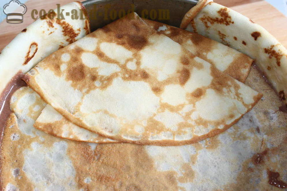 Palačinka torta sa kremom od sira i jabuka ruža - kako napraviti palačinke kolač s skuta, korak po korak recept fotografijama