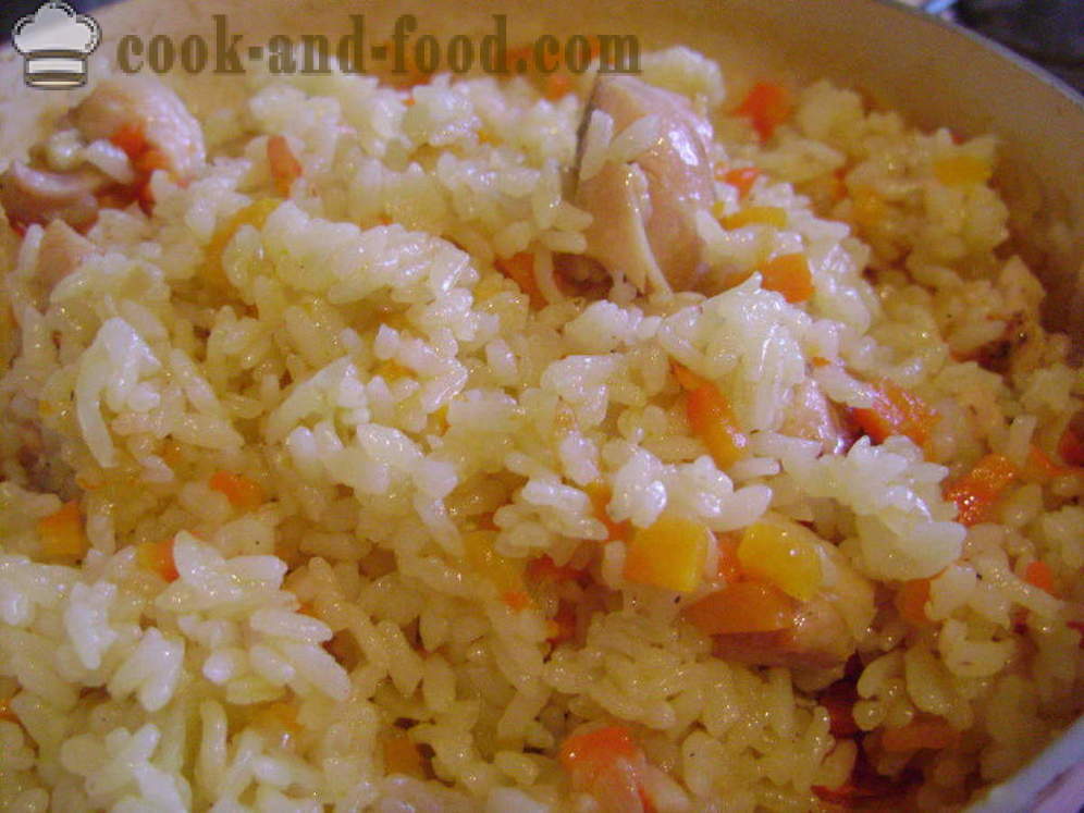 Pilav sa piletinom u tavi - kako kuhati rižoto s piletinom, korak po korak recept fotografijama