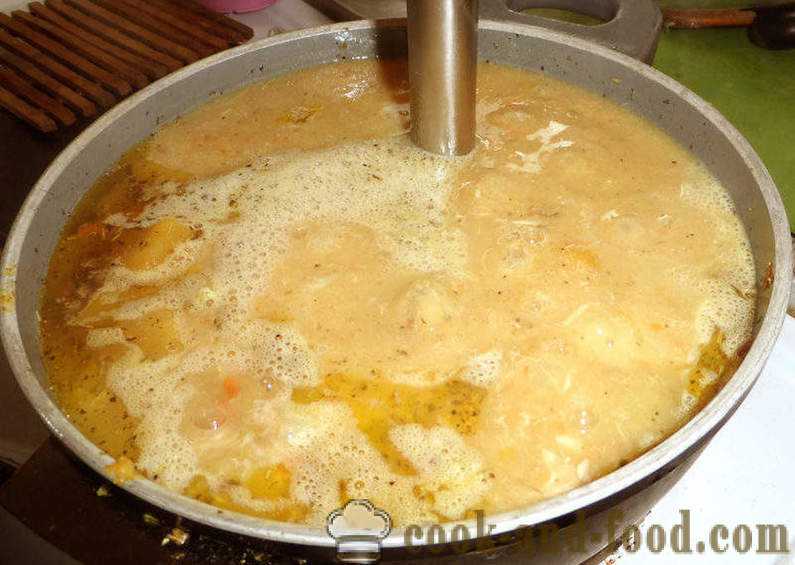 Juha od bundeve s vrhnjem i mesa - kako kuhati ukusna juha od bundeve s kremom, sa korak po korak recept fotografijama