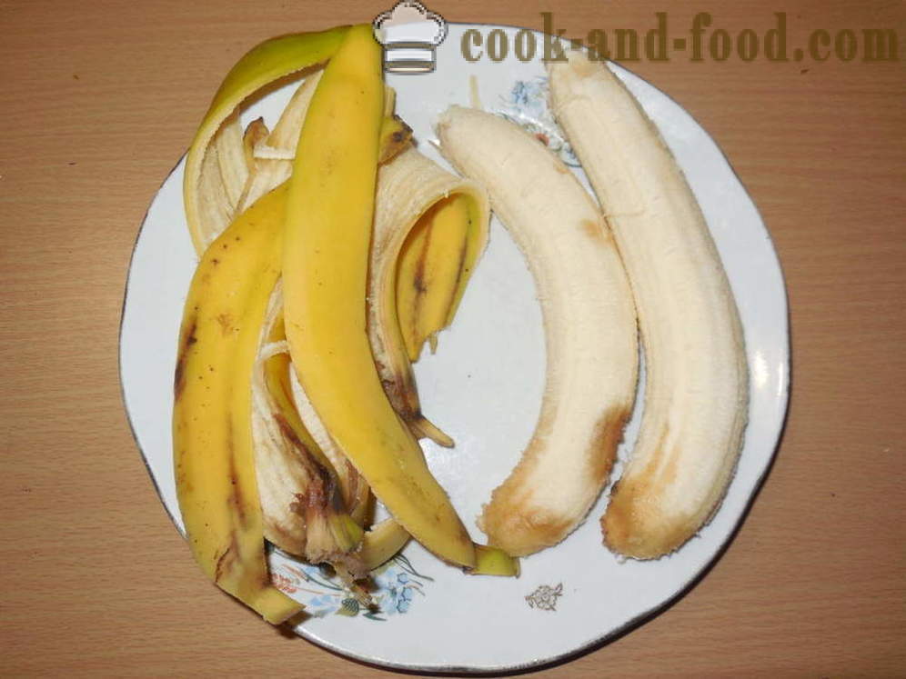 Banane pečene u pećnici sa orasima i šećerom - poput pečene banane u pećnici desert, korak po korak recept fotografijama