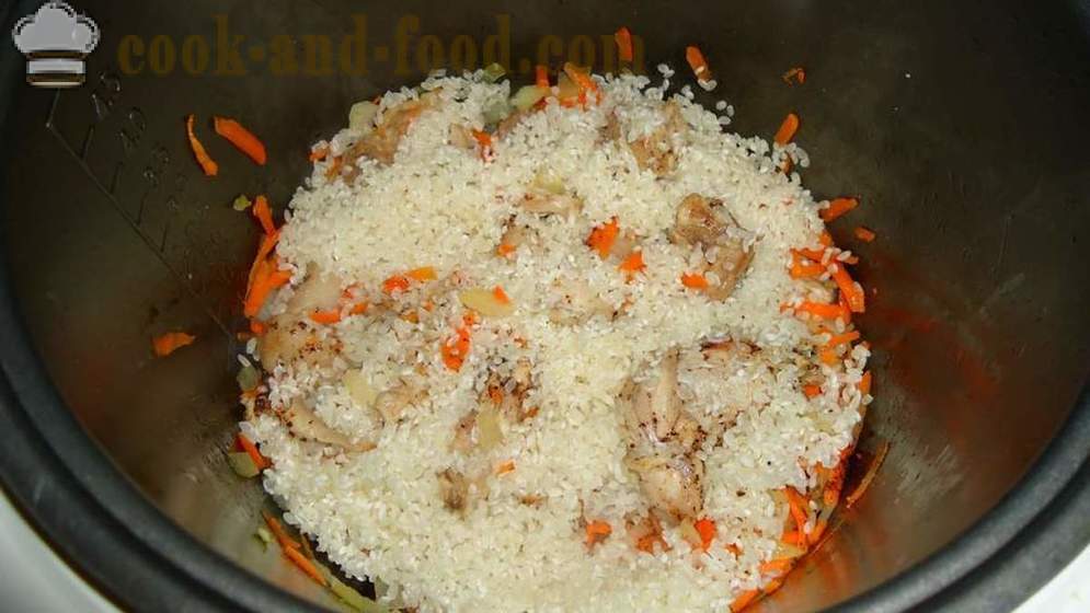 Pilav zec multivarka - kako kuhati rižoto sa zečjim u multivarka, korak po korak recept fotografijama