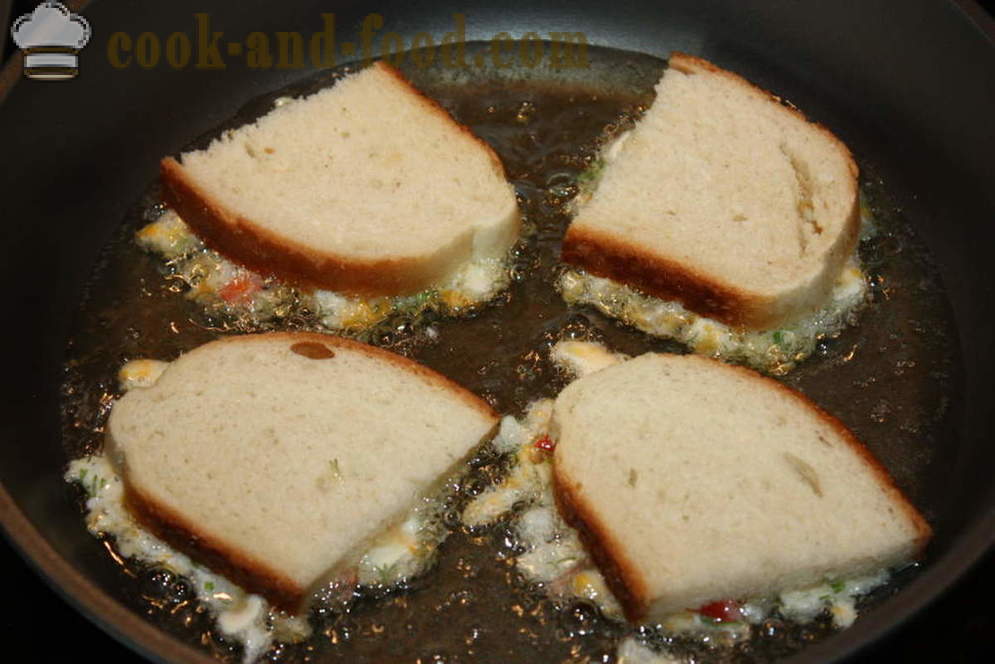 Vrući sendviči sa sirom i jajima - Kako napraviti tople sendviče u tavi, korak po korak recept fotografijama