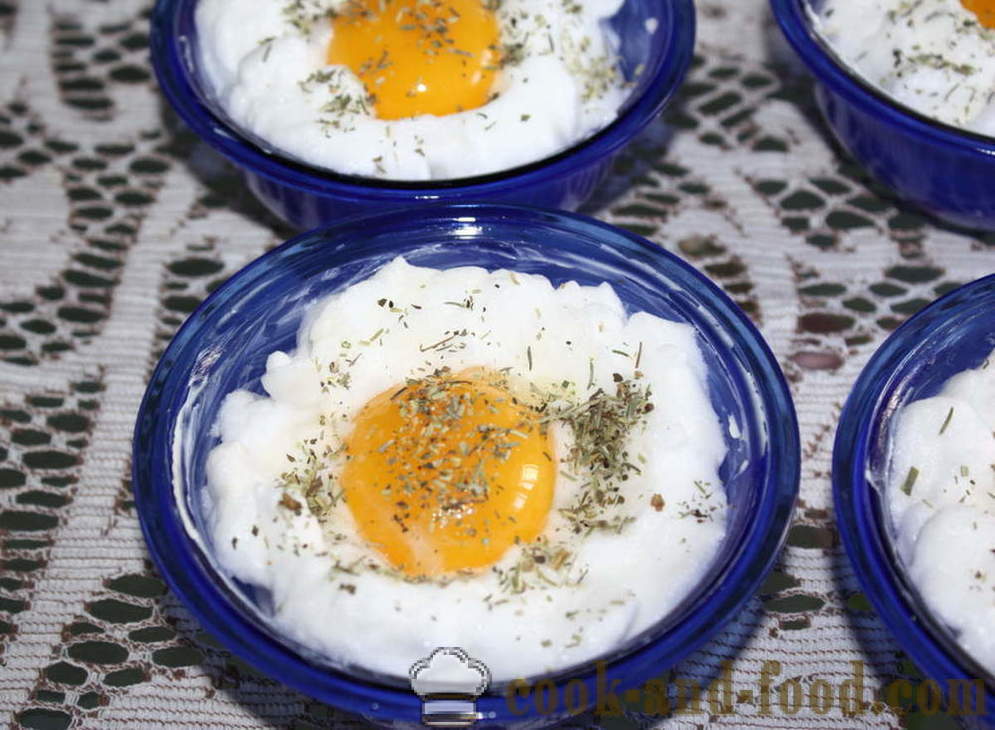 Neobične jaja sa sirom u konzervama - Kako kuhati kajganu u pećnici, s korak po korak recept fotografijama