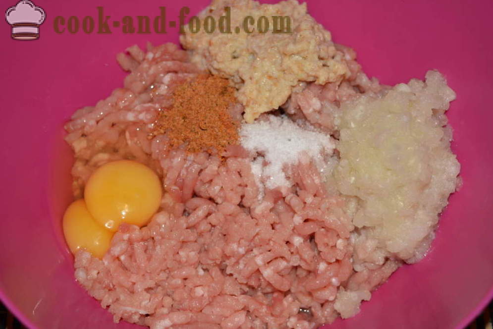 Ježevi ukusna mljeveno meso s rižom za par - kako kuhati meso s rižom ježevi u multivarka, korak po korak recept fotografijama
