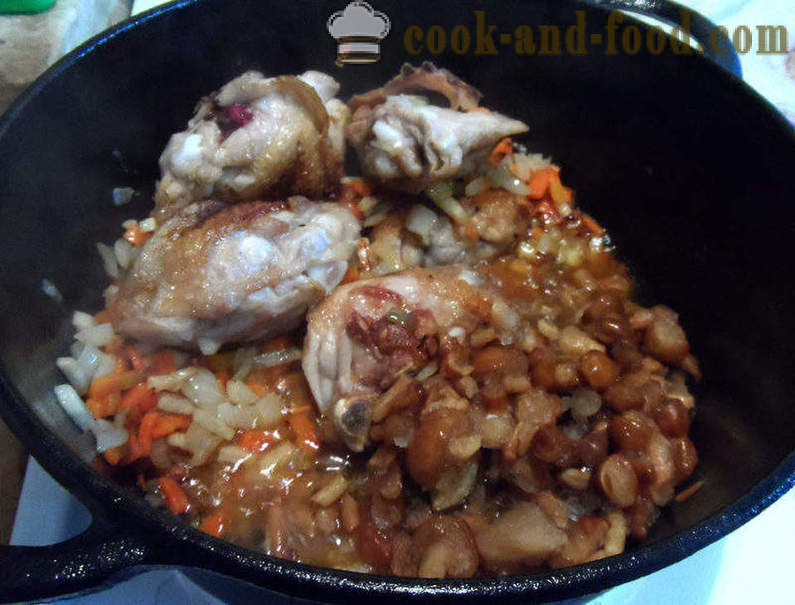 Piletina s gljivama u umaku od vrhnja - kako kuhati piletinu u umaku od gljiva, korak po korak recept fotografijama