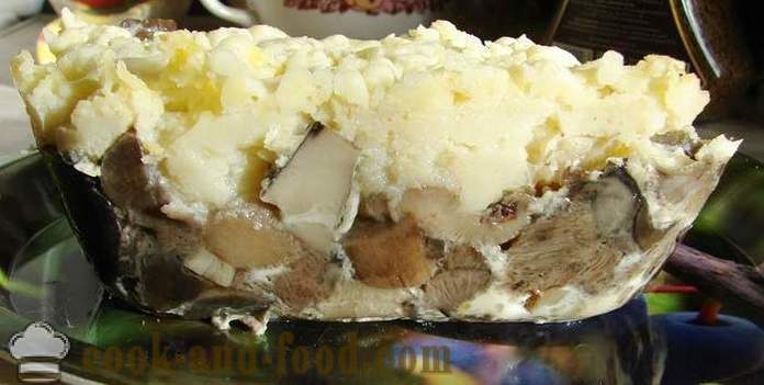 Krumpir gratin s gljivama u pećnici - Kako kuhati krumpir lonac s gljivama, korak po korak recept fotografijama