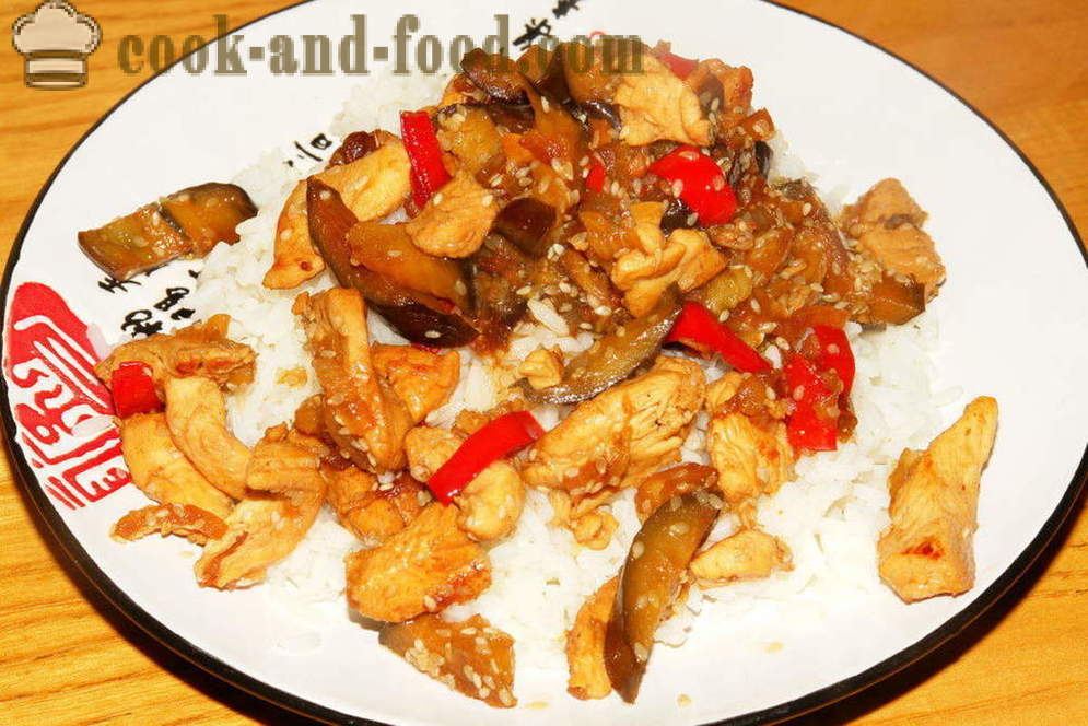 Pileći file u kineski: s povrćem i rižom - Kako kuhati piletinu na kineskom, korak po korak recept fotografijama