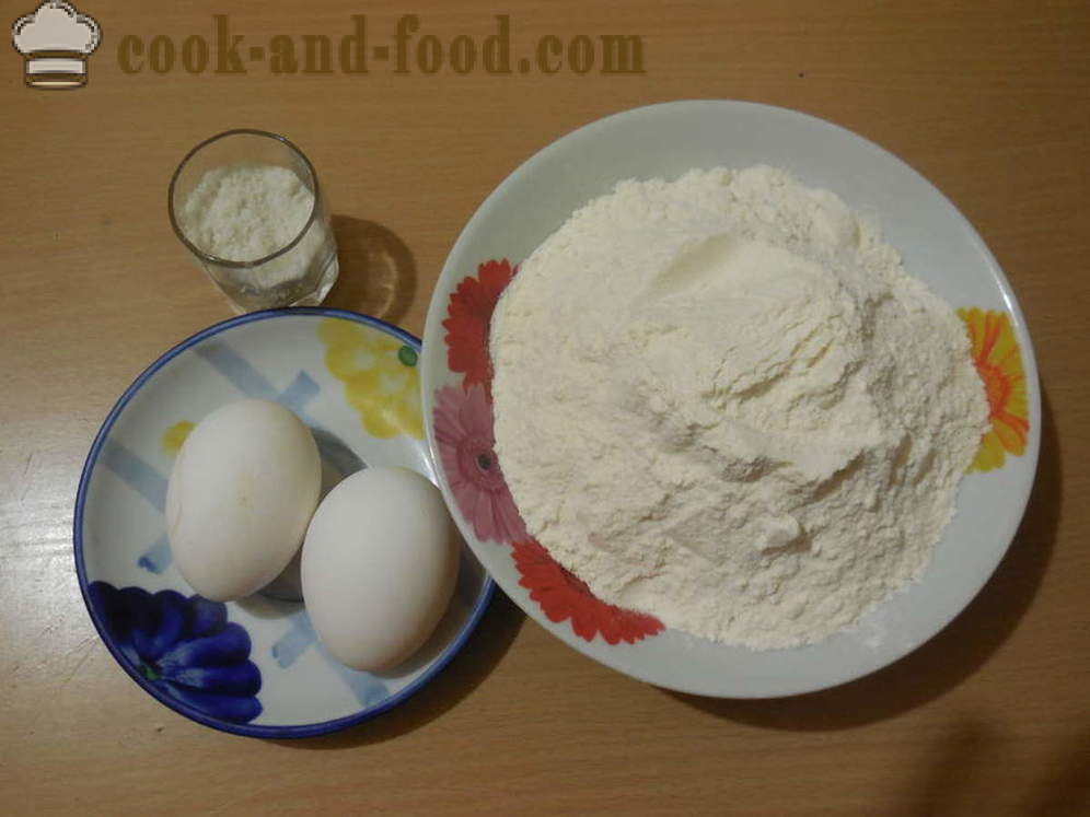 Tjestenina na jajima, bez vode - kako napraviti domaći rezanci za juhu, korak po korak recept fotografijama