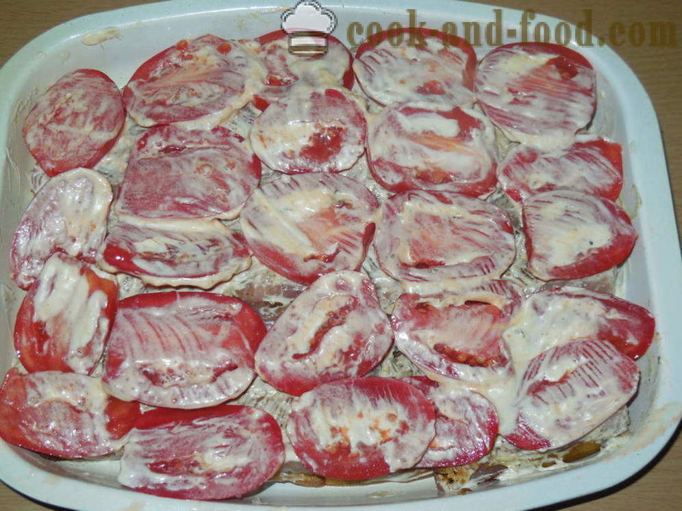 Patlidžan pečen s mesom i rajčicama - poput pečenog patlidžana s mesom u pećnici, s korak po korak recept fotografijama