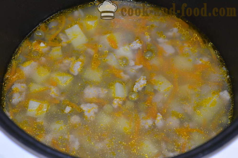 Grašak u multivarka - kako kuhati juha od graška u multivarka, korak po korak recept fotografijama