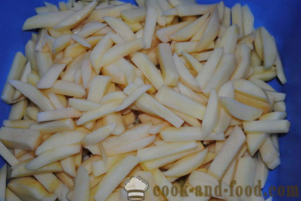 Zapečeni krumpir sa sirom i gljivama - i ukusni pečeni krumpir u pećnici, s korak po korak recept fotografijama