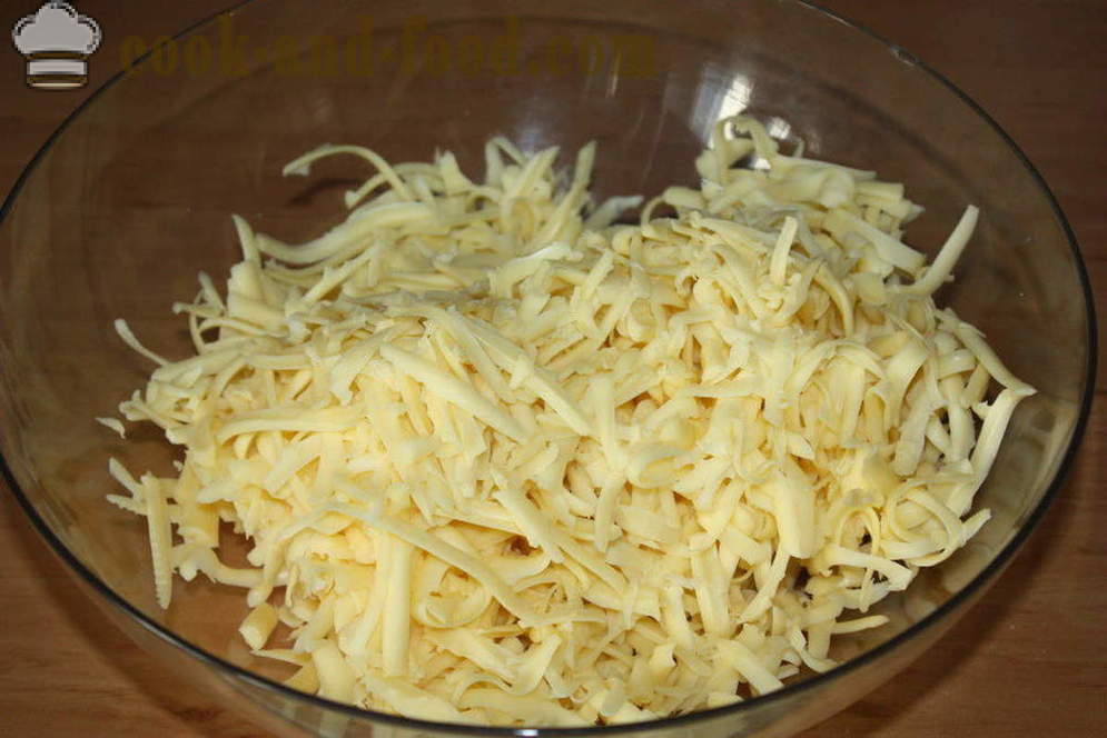 Hladno predjelo od sira - Kako kuhati snack sira rastopila u pećnici, s korak po korak recept fotografijama