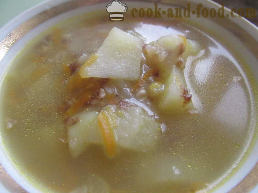 Heljda juha s pileće juhe - Kako kuhati heljde juha s pileće juhe, korak po korak recept fotografijama