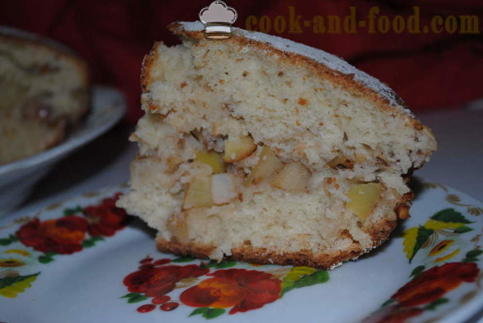 Medenjak torta na kefir sa jabukama i orasima - kako kuhati tortu s kefir, korak po korak recept fotografijama