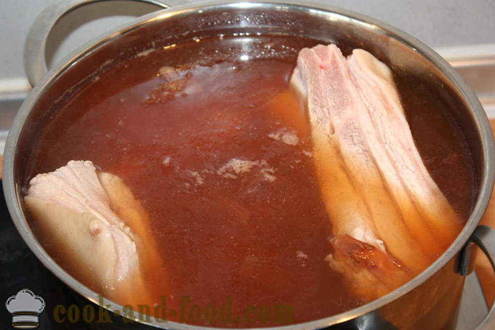 Bacon u luk kože - kako kuhati slaninu u luk kože, korak po korak recept fotografijama
