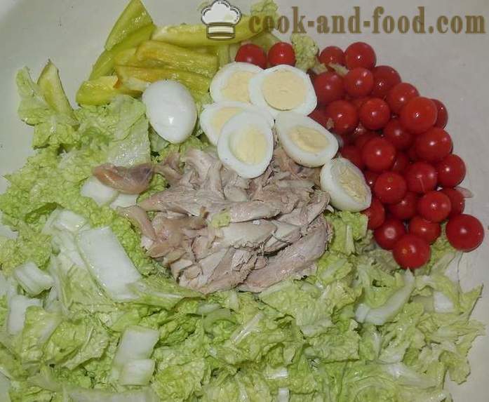 Salata sa jajima - korak po korak, kako se pripremiti salatu od prepelice jaja, recept sa slikom