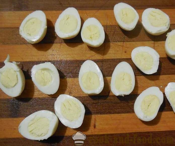 Salata sa jajima - korak po korak, kako se pripremiti salatu od prepelice jaja, recept sa slikom