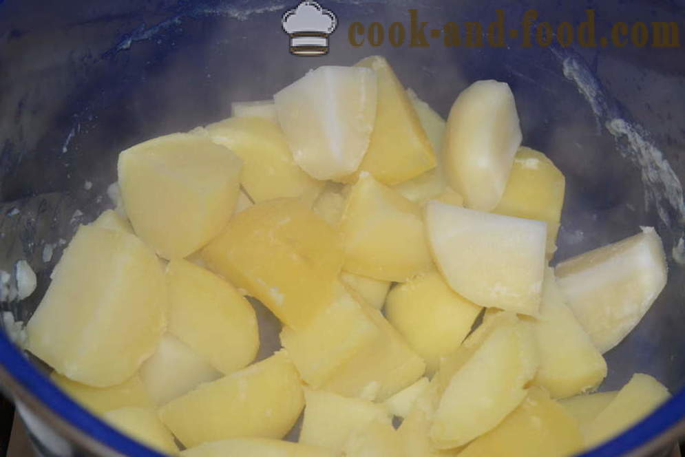 Pire krumpir s mlijekom i maslacem, bez grudica - kako kuhati ukusna pire krumpir, korak po korak recept fotografijama